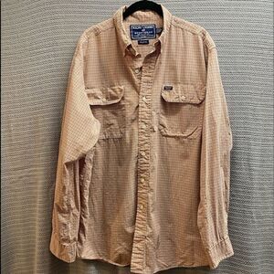 Ralph Lauren sportsman plaid button up shirt/size large